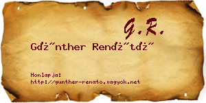 Günther Renátó névjegykártya